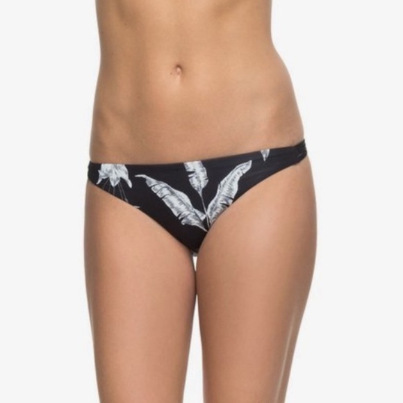 NWT Roxy Black & White Palm Print Bikini Bottoms - Picture 3 of 8